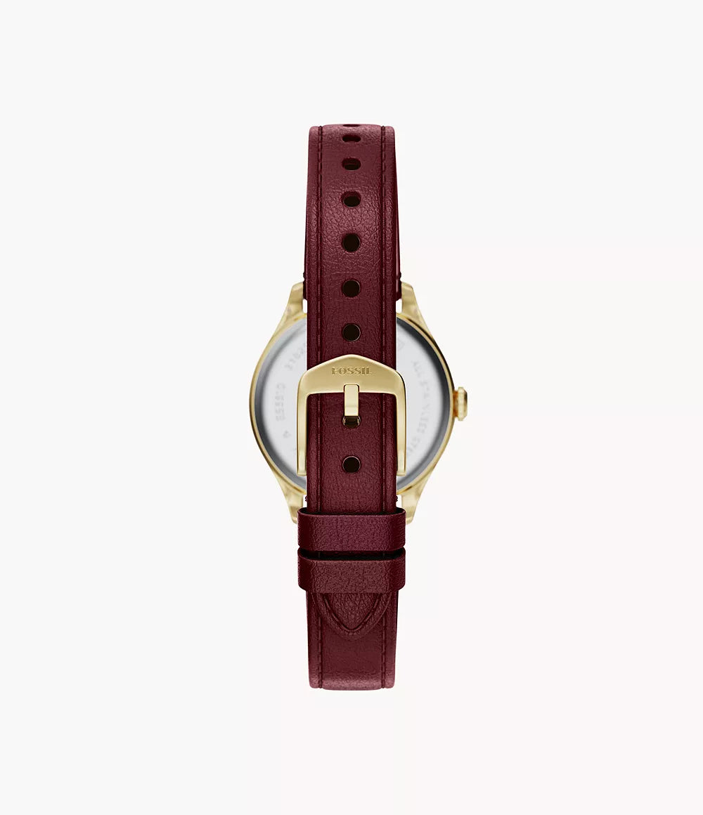 Gilmore Three-Hand Red Leather Watch