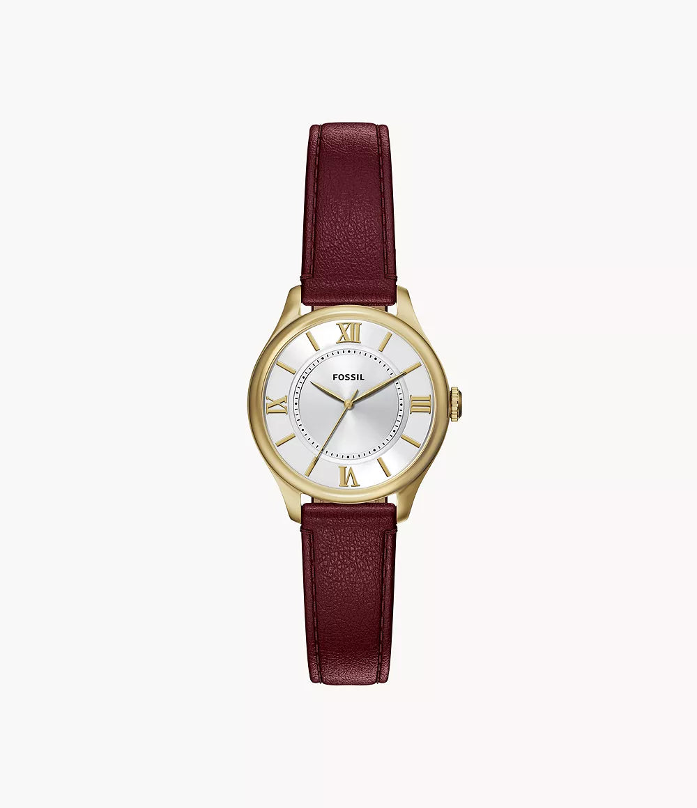 Gilmore Three-Hand Red Leather Watch