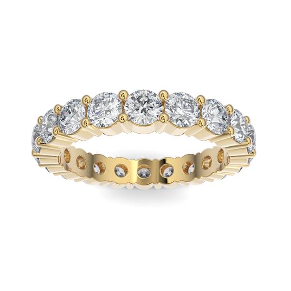 14K Gold Diamond Shared Prong Eternity Wedding Band