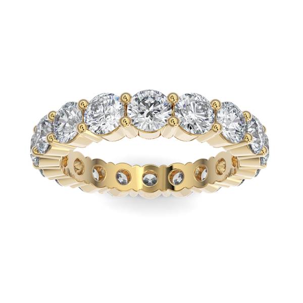 14K Gold Diamond Shared Prong Eternity Wedding Band