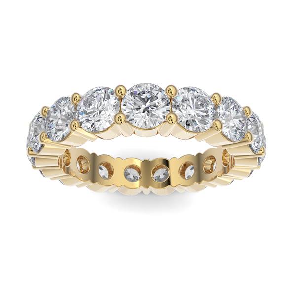14K Gold Diamond Shared Prong Eternity Wedding Band