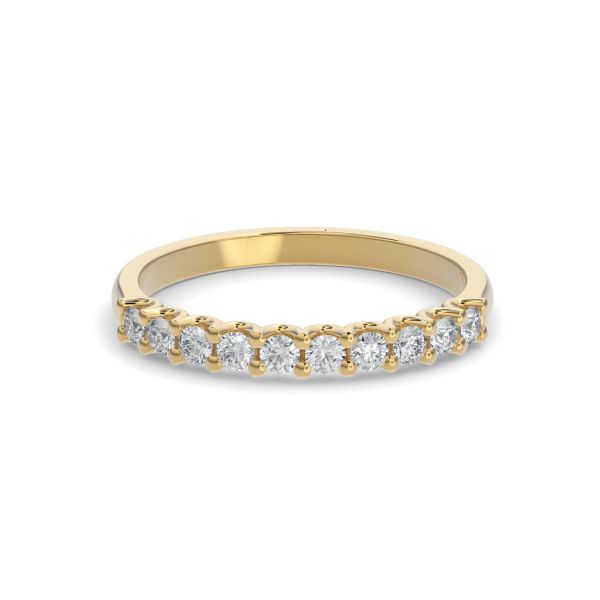 14K Gold Diamond U-Shape Wedding Band