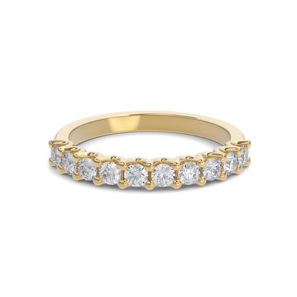 14K Gold Diamond U-Shape Wedding Band