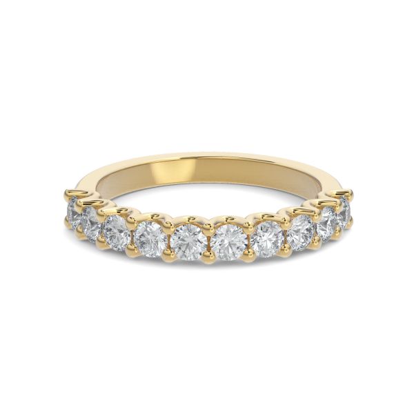 14K Gold Diamond U-Shape Wedding Band