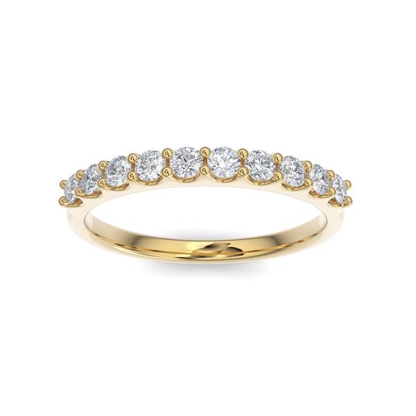 14K Gold Diamond Scalloped Wedding Band