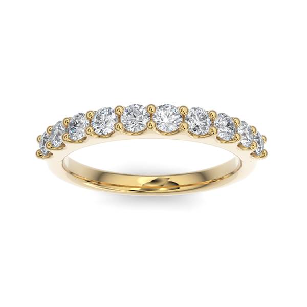 14K Gold Diamond Scalloped Wedding Band