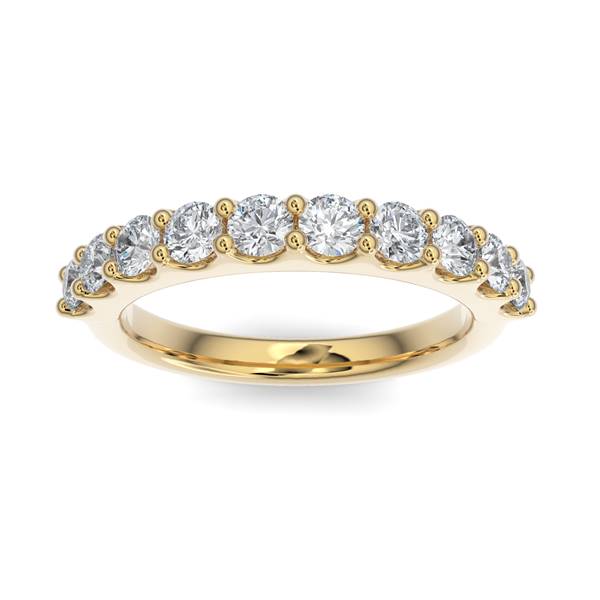14K Gold Diamond Scalloped Wedding Band