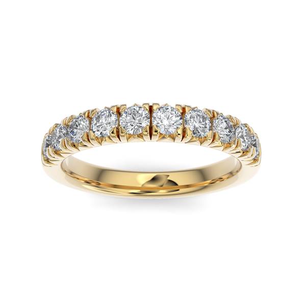 14K Gold Diamond French Pave Wedding Band