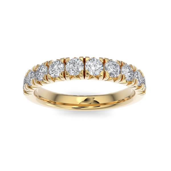 14K Gold Diamond French Pave Wedding Band