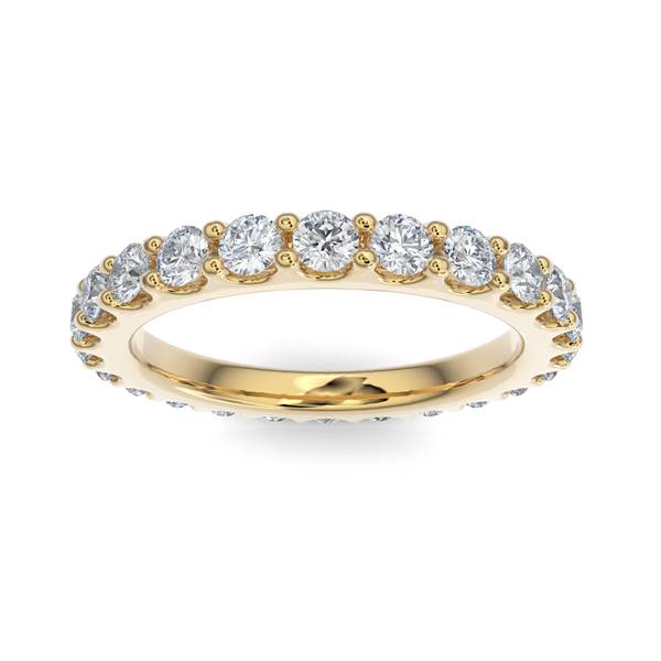 14K Gold Diamond Scalloped Eternity Wedding Band