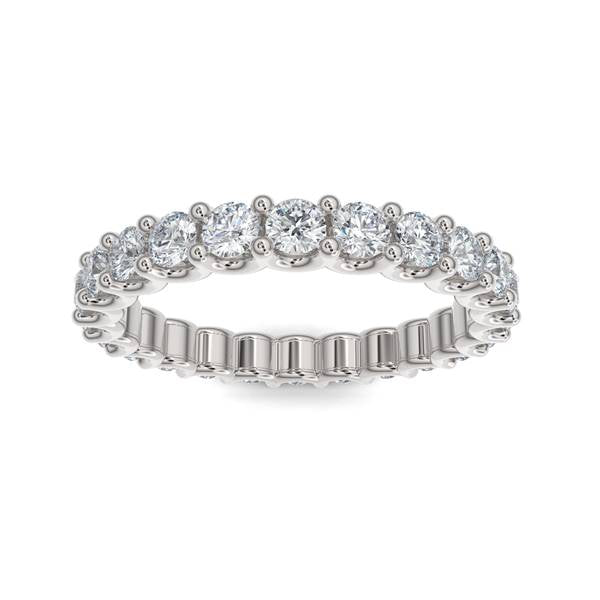 14K Gold Diamond U-Shape Eternity Wedding Band