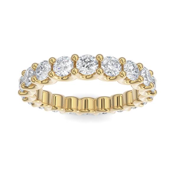 14K Gold Diamond U-Shape Eternity Wedding Band