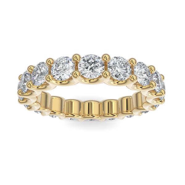 14K Gold Diamond U-Shape Eternity Wedding Band