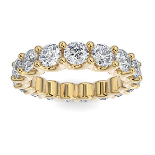 14K Gold Diamond U-Shape Eternity Wedding Band