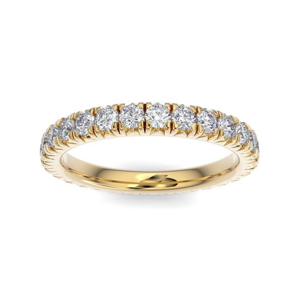14K Gold Diamond French Pave Eternity Wedding Band