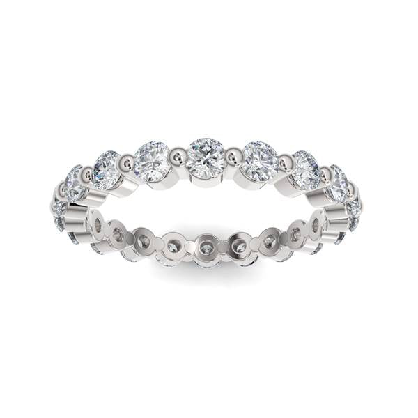 14K Gold Diamond Bubble Eternity Wedding Band