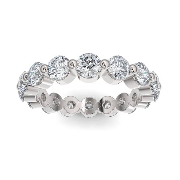 14K Gold Diamond Bubble Eternity Wedding Band