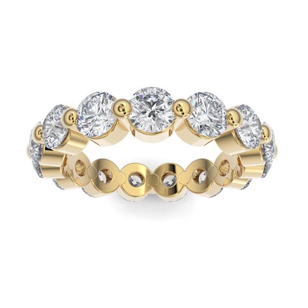 14K Gold Diamond Bubble Eternity Wedding Band