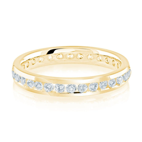14K Gold Diamond Channel Set Wedding Band