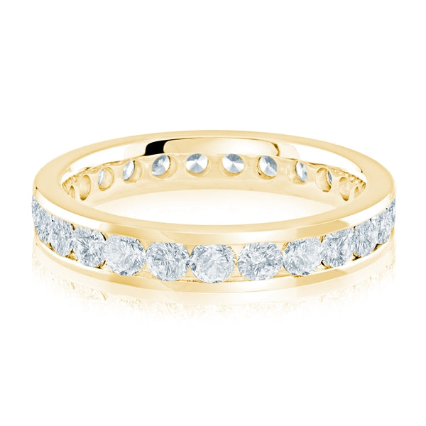 14K Gold Diamond Channel Set Wedding Band