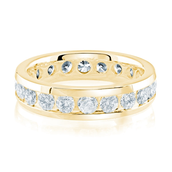 14K Gold Diamond Channel Set Wedding Band