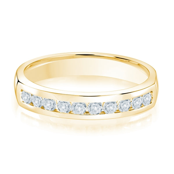14K Gold Diamond Channel Set Wedding Band