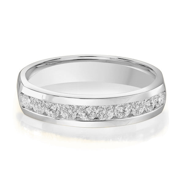 14K Gold Diamond Channel Set Wedding Band