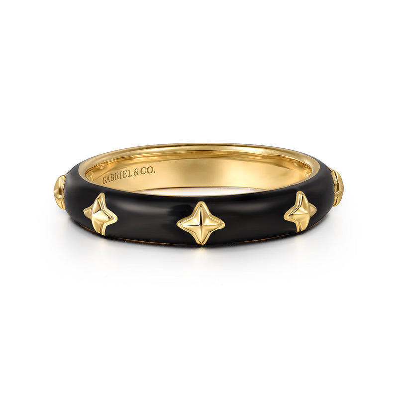 Black Enamel Stackable Ring