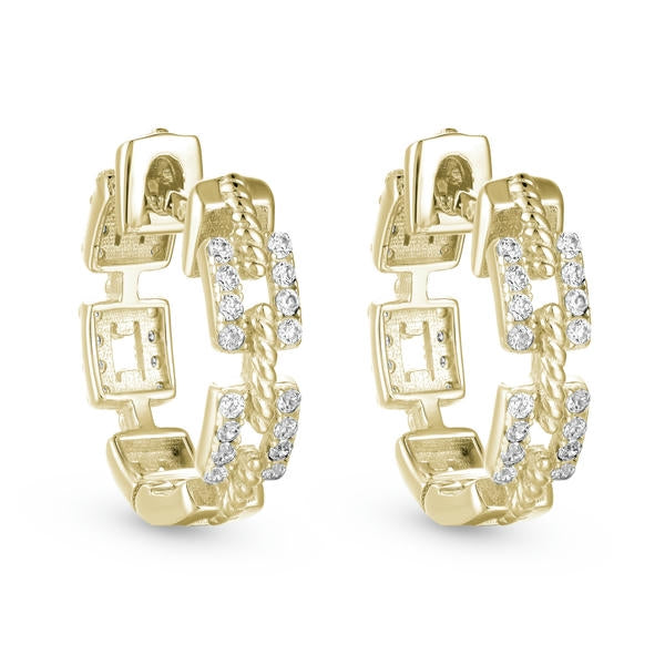 Lab Grown Diamond Chain Pattern Hoops