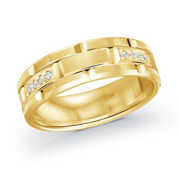 14K Gold Diamond Wedding Band