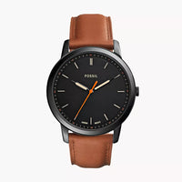 Minimalist Slim Three-Hand Light Brown Leather Watch