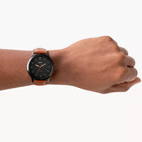 Minimalist Slim Three-Hand Light Brown Leather Watch