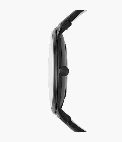 Minimalist Two-Hand Black Leather Watch