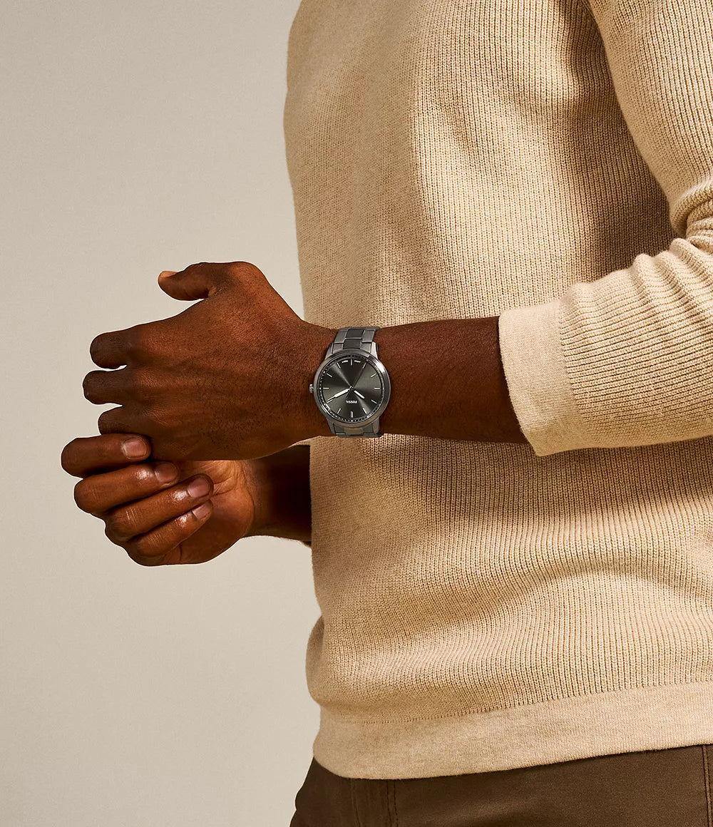 The Minimalist Three-Hand Smoke Stainless Steel Watch