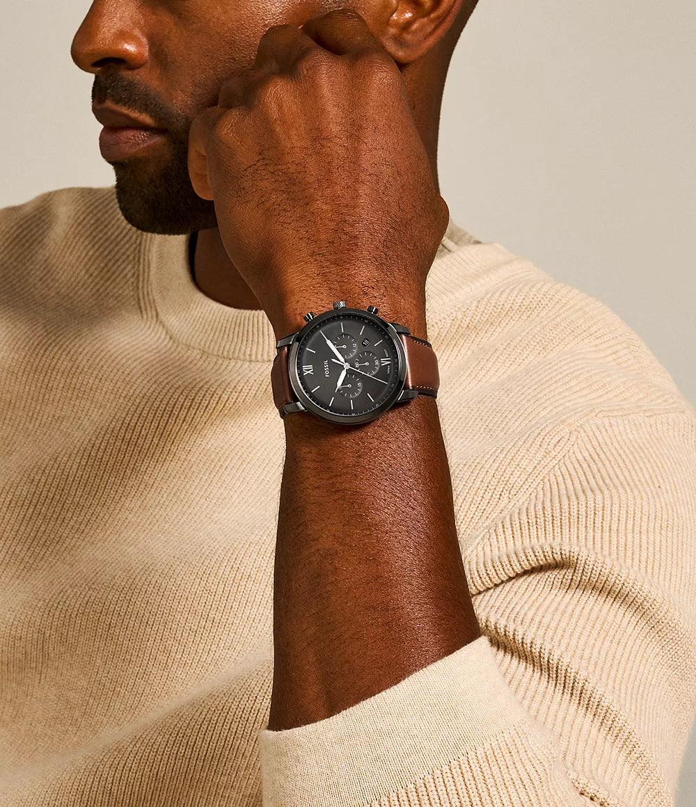 Neutra Chronograph Amber Leather Watch
