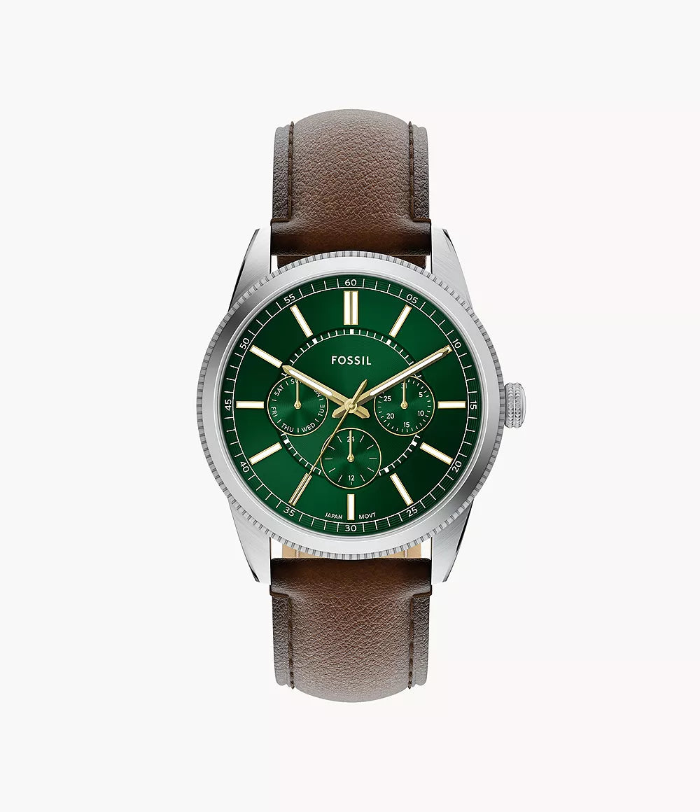 Pearson Multifunction Brown Leather Watch