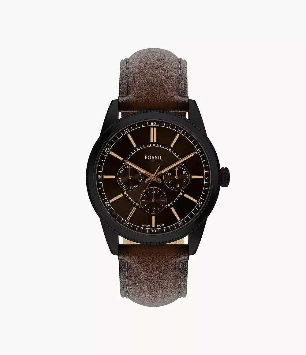 Pearson Multifunction Brown Leather Watch