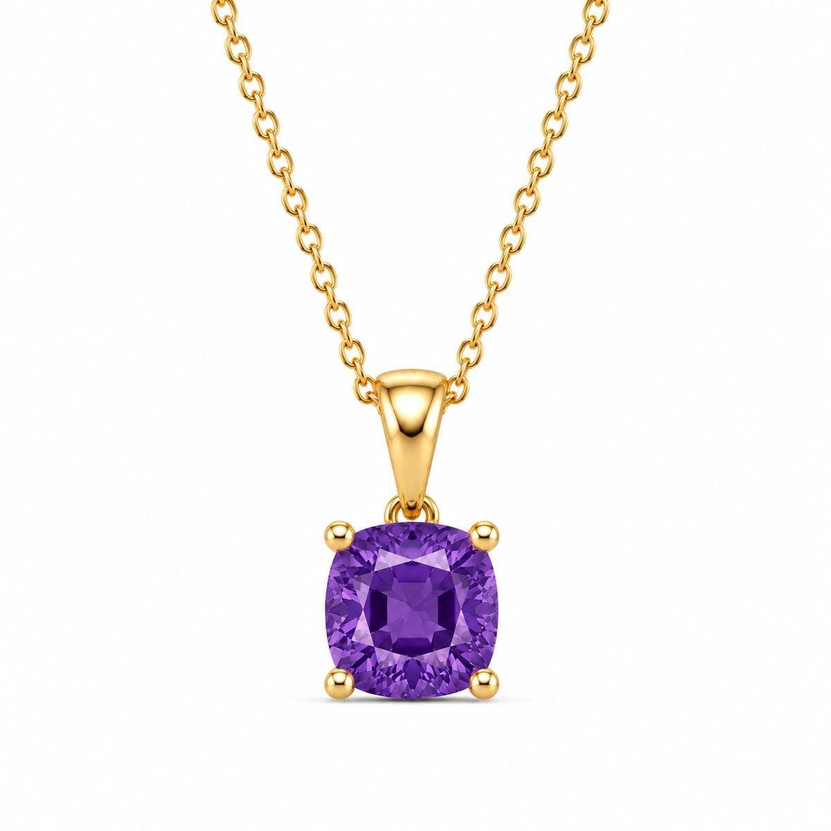 Cushion Cut Birthstone Necklace