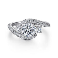 Gabriel & Co 14K White Gold Round Diamond Engagement Ring