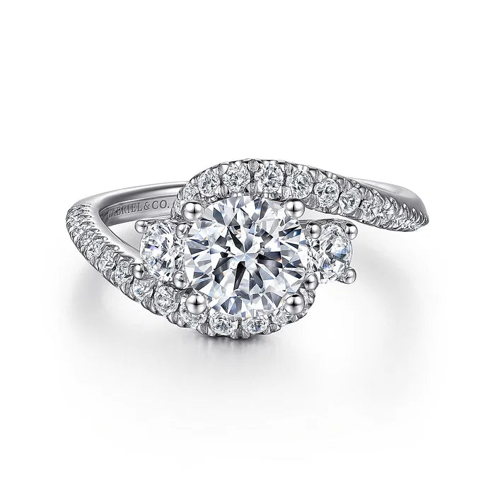 Gabriel & Co 14K White Gold Round Diamond Engagement Ring