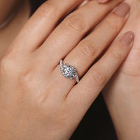 Gabriel & Co 14K White Gold Round Diamond Engagement Ring