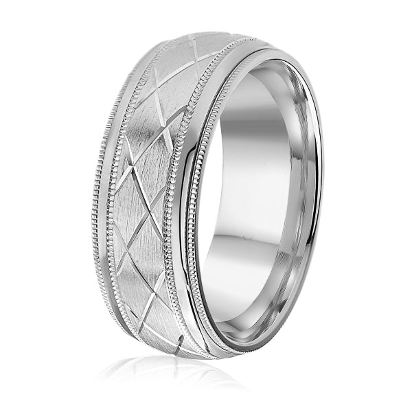 14K Gold Patterned Wedding Band