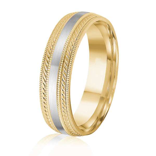 14K Gold Two Toned Wedding Band