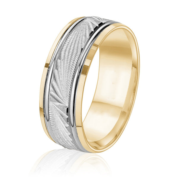 14K Gold Two Toned Wedding Band