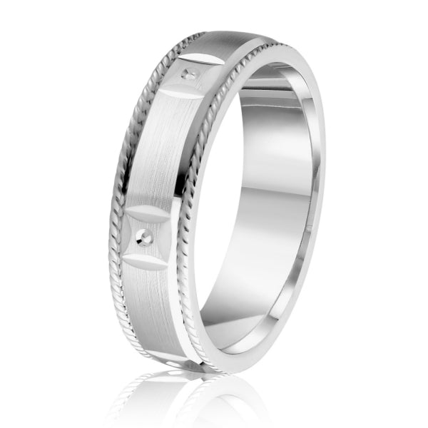 14K Gold Patterned Wedding Band