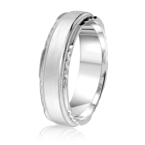 14K Gold Textured  Wedding Band