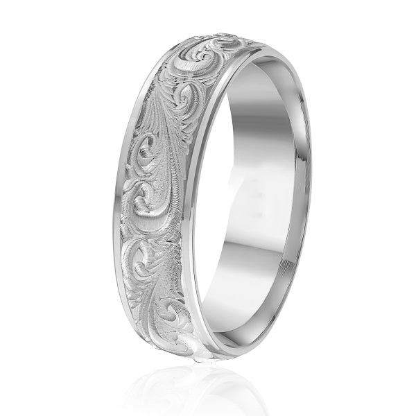 14K Gold Filigree Wedding Band