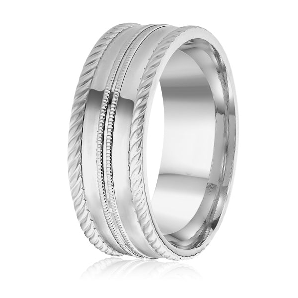 14K Gold Rope Edge Wedding Band