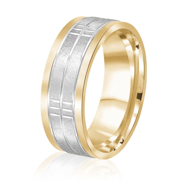 14K Gold Two-Tone Wedding Band