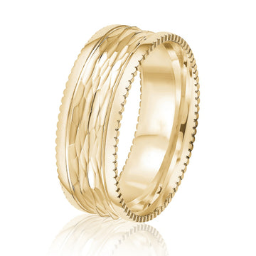 14K Gold Textured Wedding Band